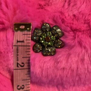 Rare Vintage Antiqued Metal Flower Brooch